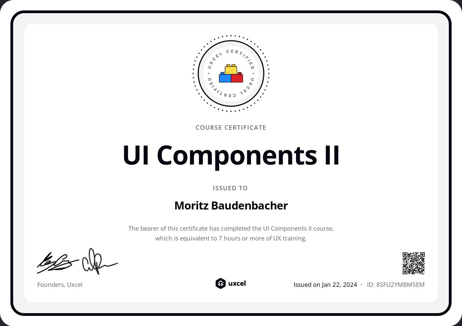 UI Components II Zertifikat